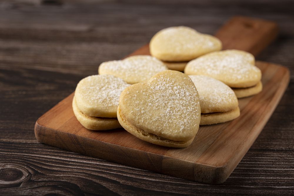 Delicious buttery biscuits filled with guava paste.