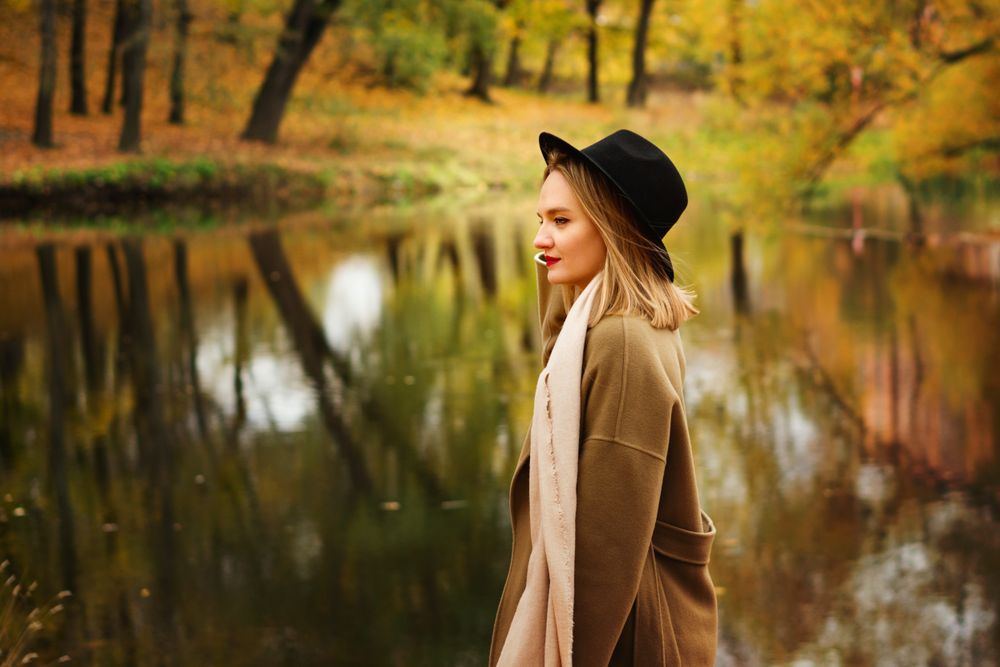 Woman during autumn season