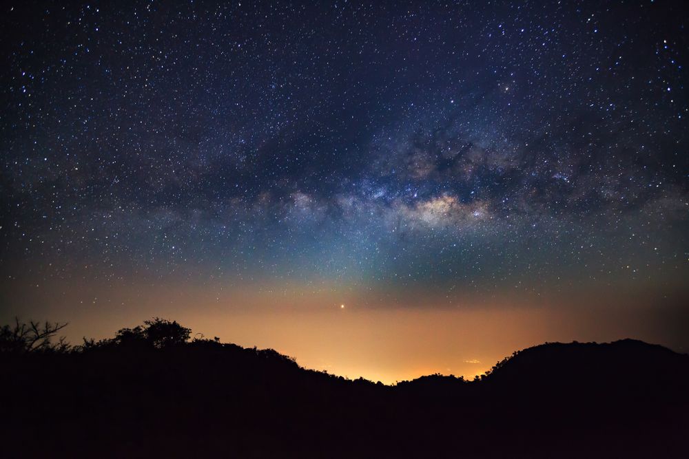 Milky Way Galaxy at Doi Luang Chiang Dao high mountain in Chiang Mai Province, Thailand