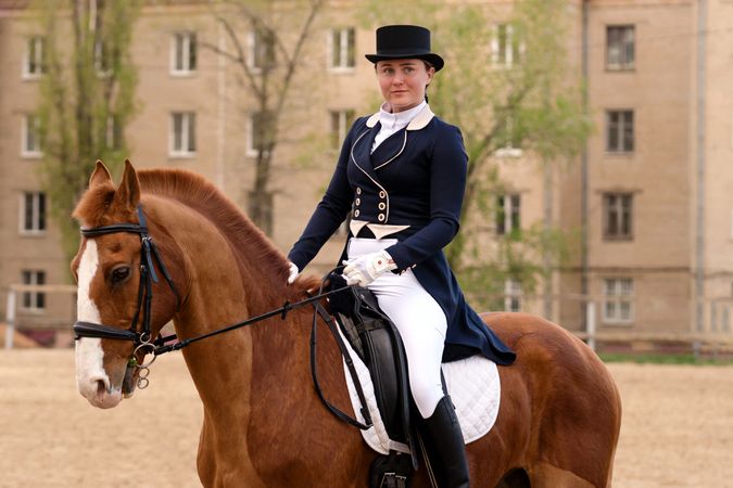 Equestrian Dressage Training Session