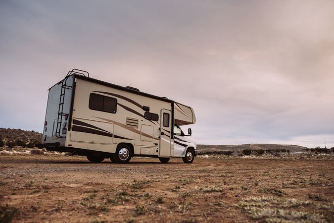 Motor home on field