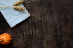 Thanksgiving background with text space. Flatlay