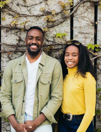 Smiling Black man and woman portrait