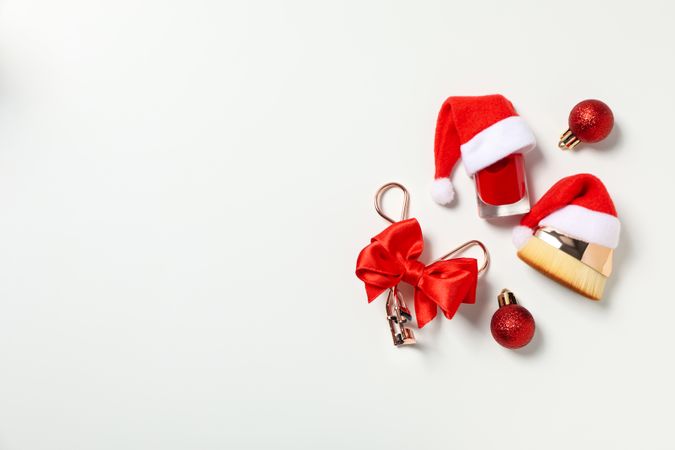 Concept of cosmetics, winter cosmetics, space for text