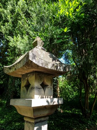 Asian bird house in garden