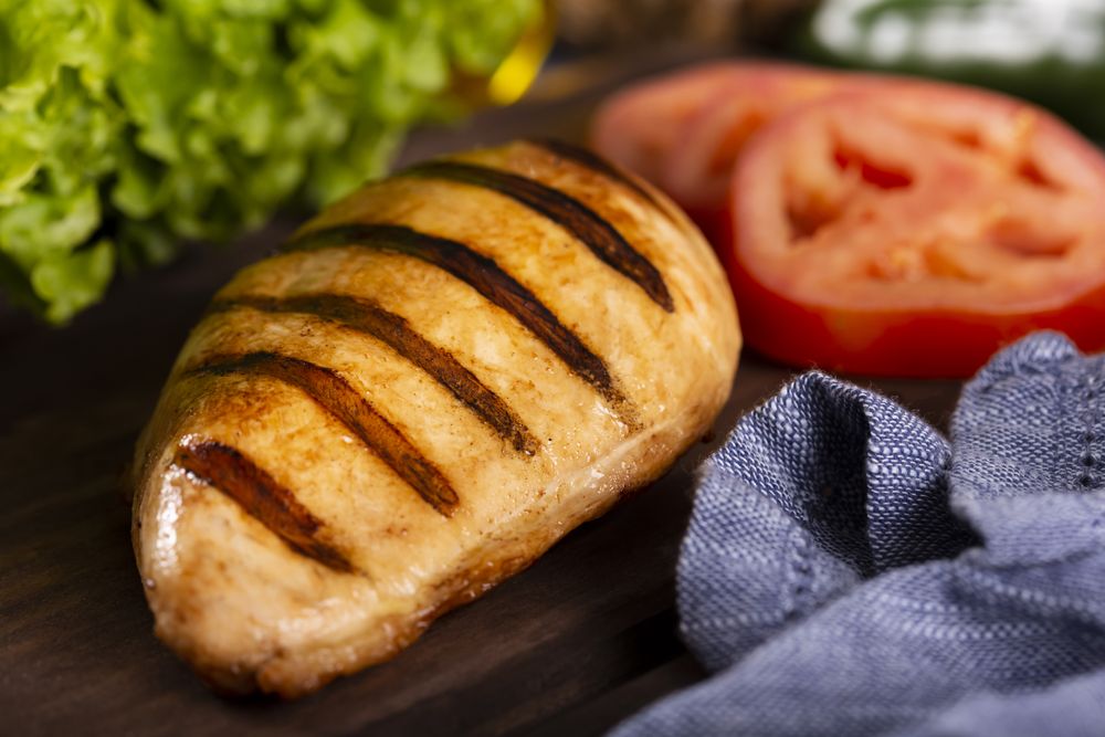 Tasty grilled chicken with salad.