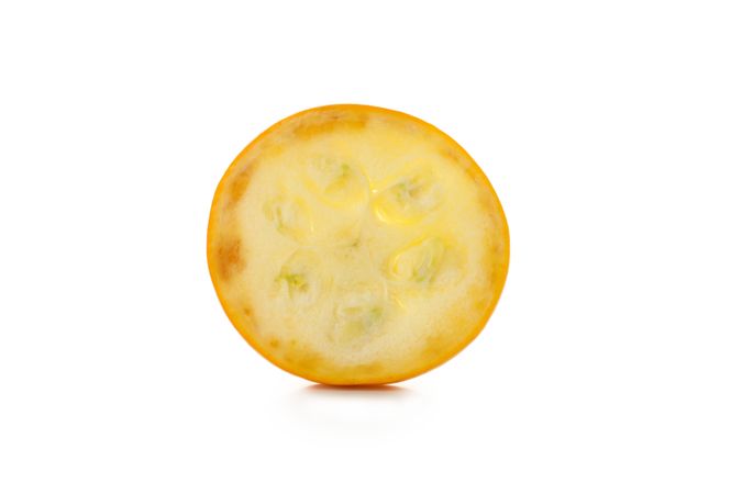 Fresh zucchini slice isolated on blank background