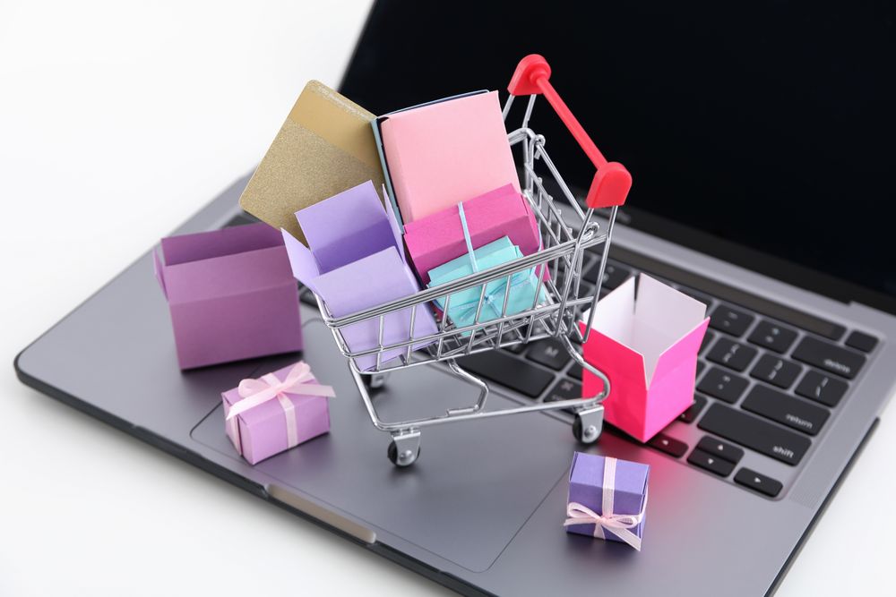 Concept of online shopping, and discounts