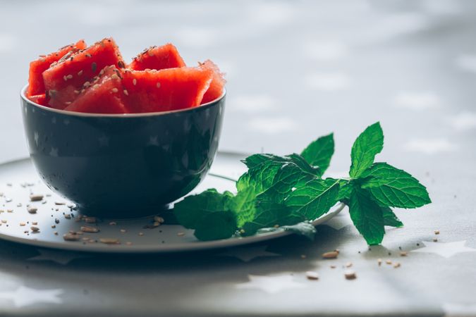 Fresh fruit served on plate