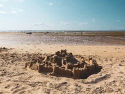 Grand Sand Castle on the Beach of the Grouin, France