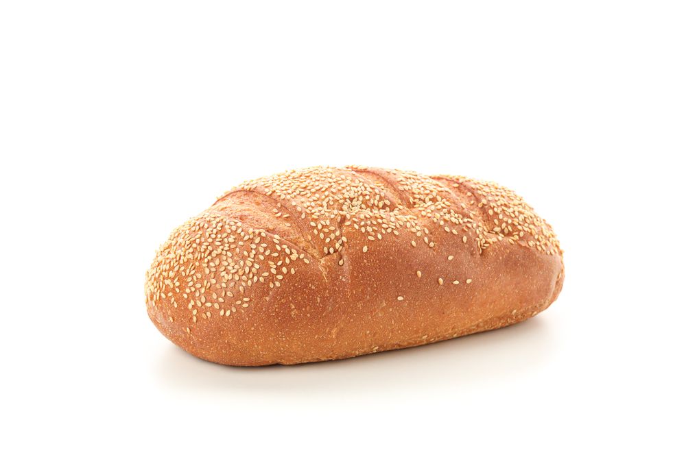 wheat bread isolated on plain background. Bakery products