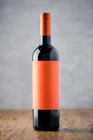 Bottle of wine on table