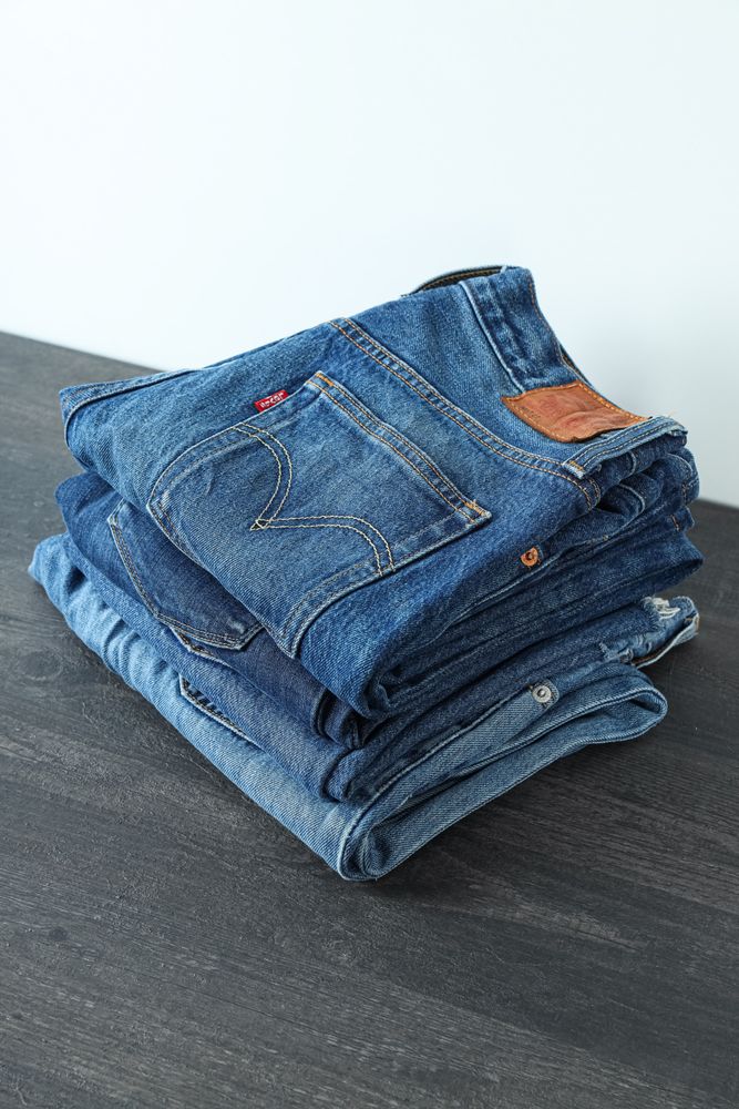Modern jeans, concept of casual modern clothes