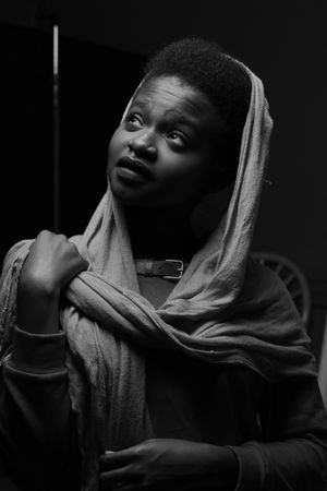 Grayscale photo of woman wearing veil