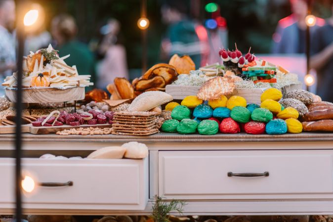 Candy bar with colorful pastry