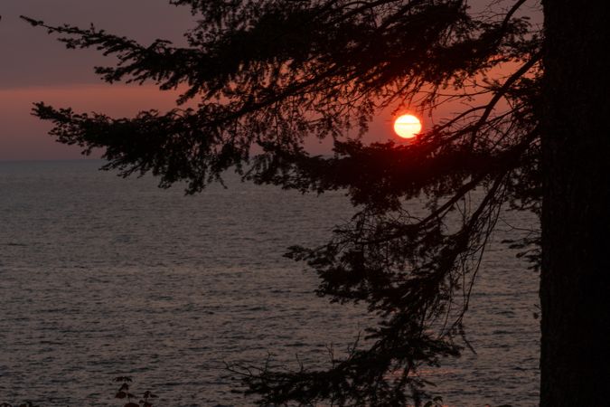 Sunset over lake