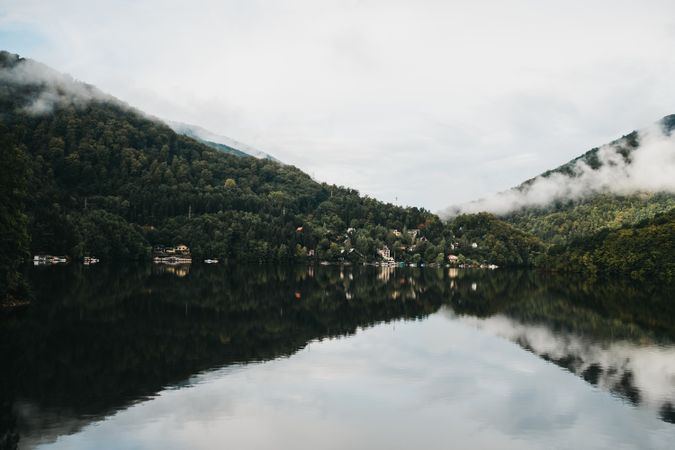 Amazing lake near mountains