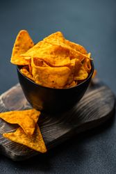 Nacho chips in bowl
