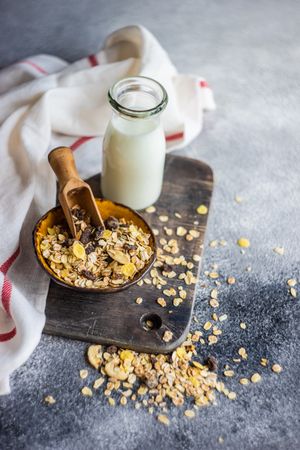 Healthy breakfast concept of oats