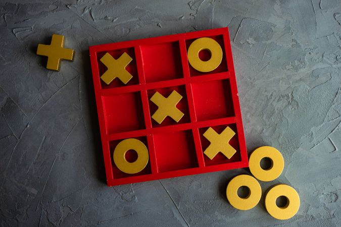 Child's board game of tic-tac-toe