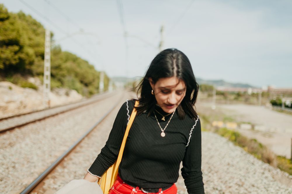 woman on railway