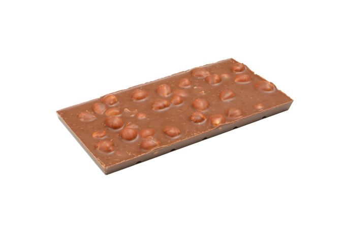 Tasty chocolate bar isolated on blank background