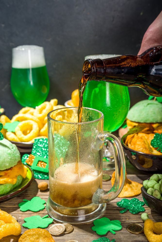 St Patricks holiday party food and beer