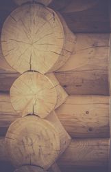 Corner joint on a log cabin