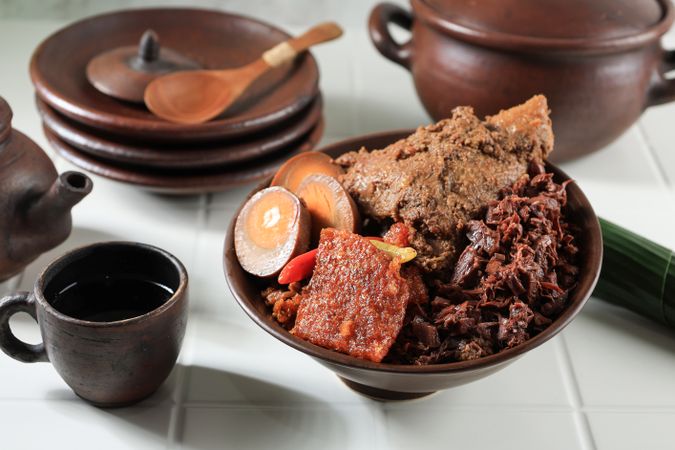 Gudeg Jogja is a Popular Traditional Indonesian Dish, Prepared Jackfruit Cooked Long Time with Coconut Milk