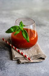 Fresh tomato juice or bloody mary