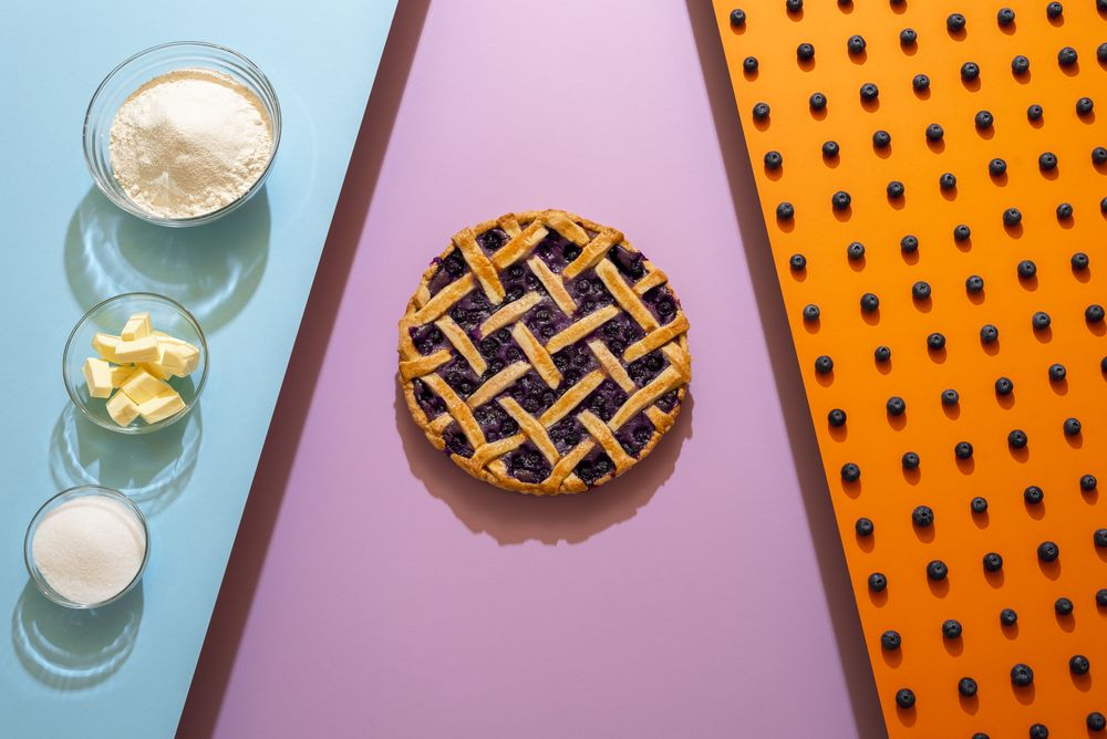 Making a blueberry pie
