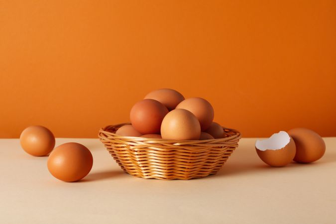 Concept of fresh and natural farm product - eggs