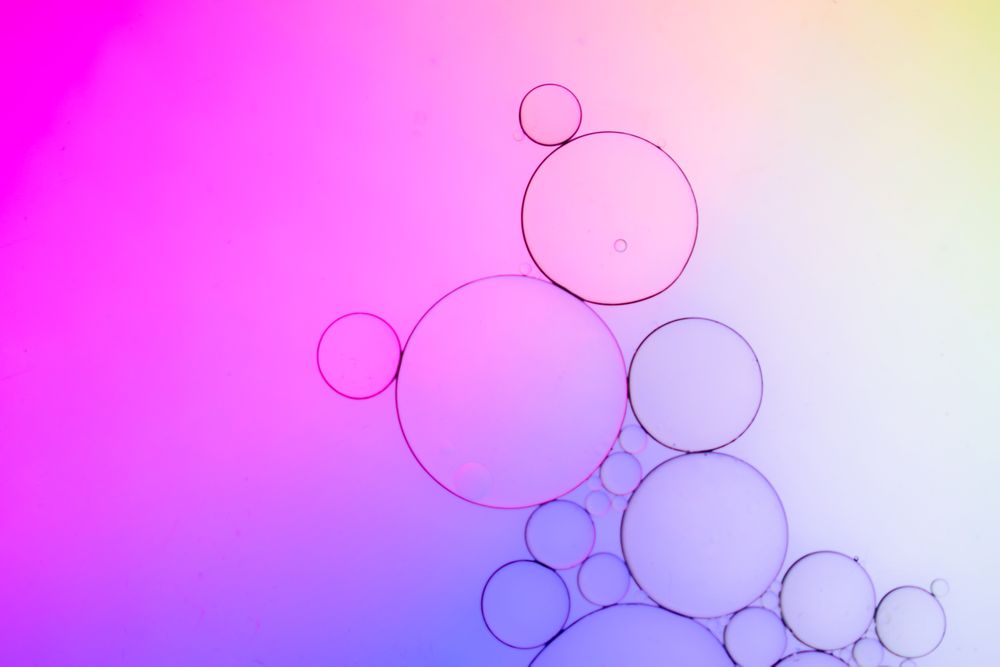 Abstract Macro Photography gradient of oil and water, Science abstract tech background