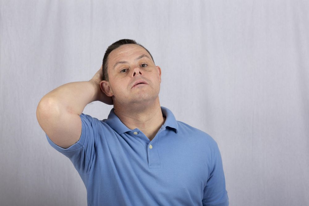Portrait of man with down syndrome