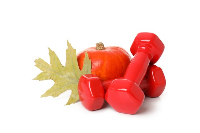 Concept of Sport and Autumn, isolated on plain background