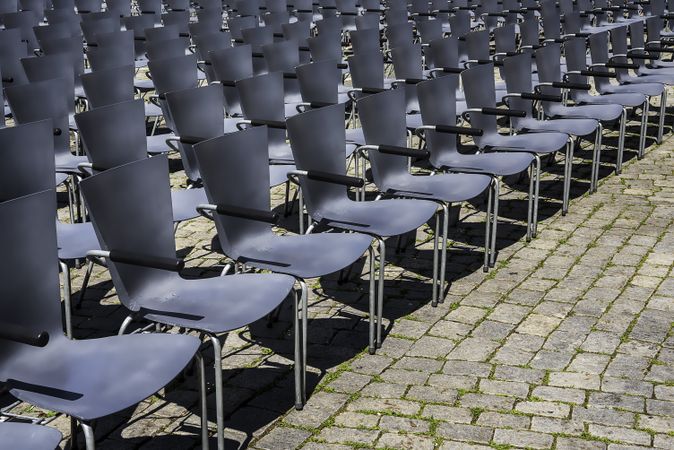 Empty chairs in outdoor theater