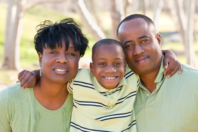 Happy Man, Woman and Child