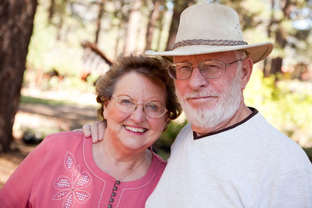 Loving Older Couple Outdoors
