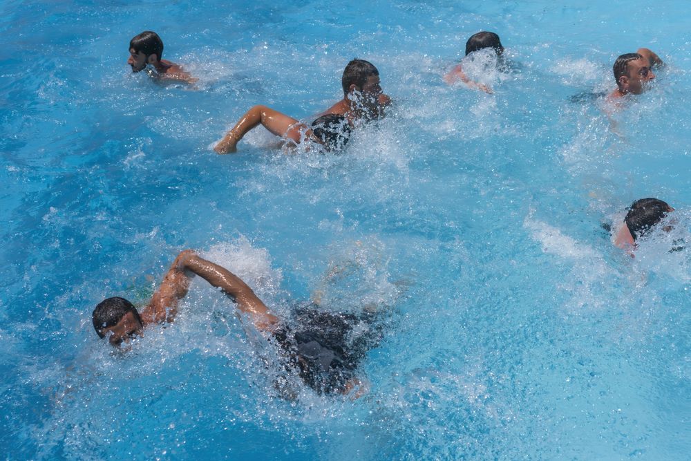 People swimming in pool
