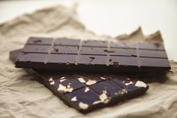 Two chocolate bars on craft paper