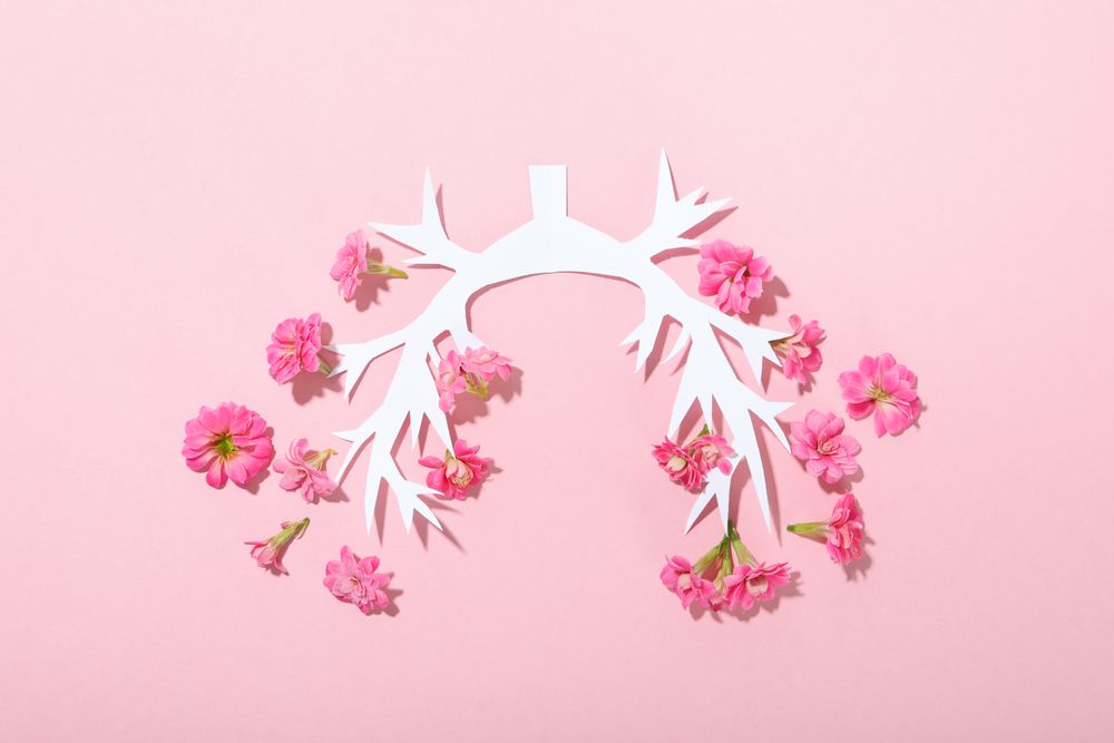 Paper lung bronchus with flowers