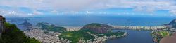 Aerial view of beautiful beach town