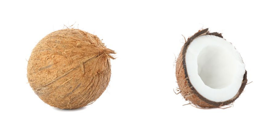 Fresh tropical coconut isolated on blank background