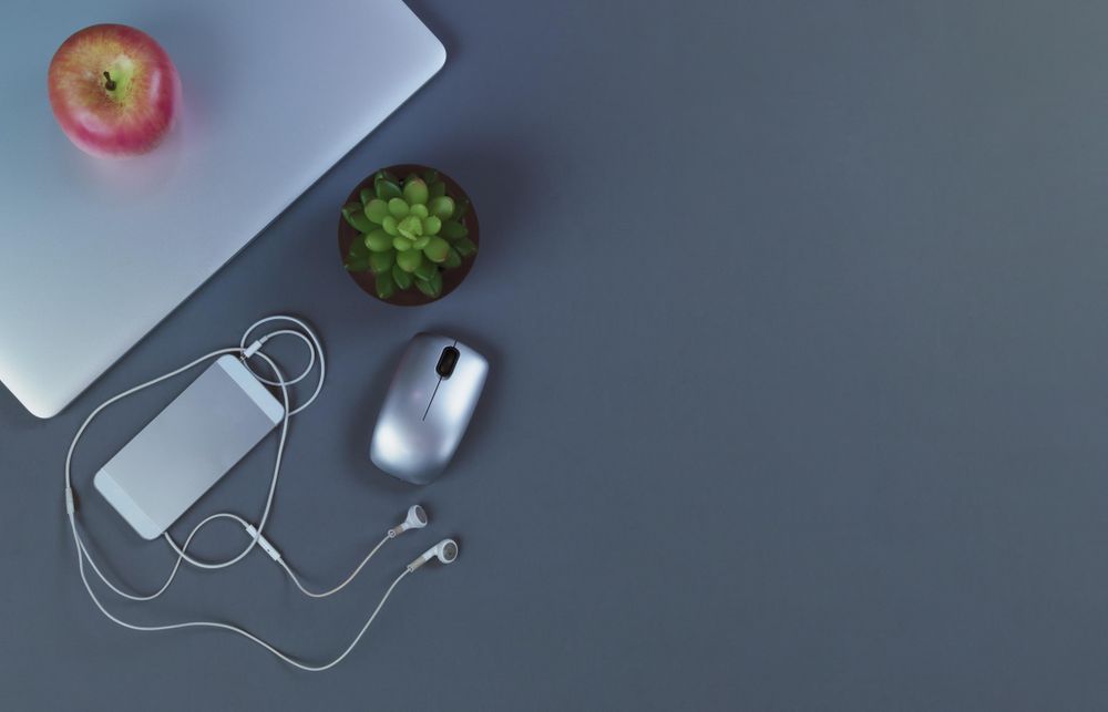 Telework or telecommute desk top concept