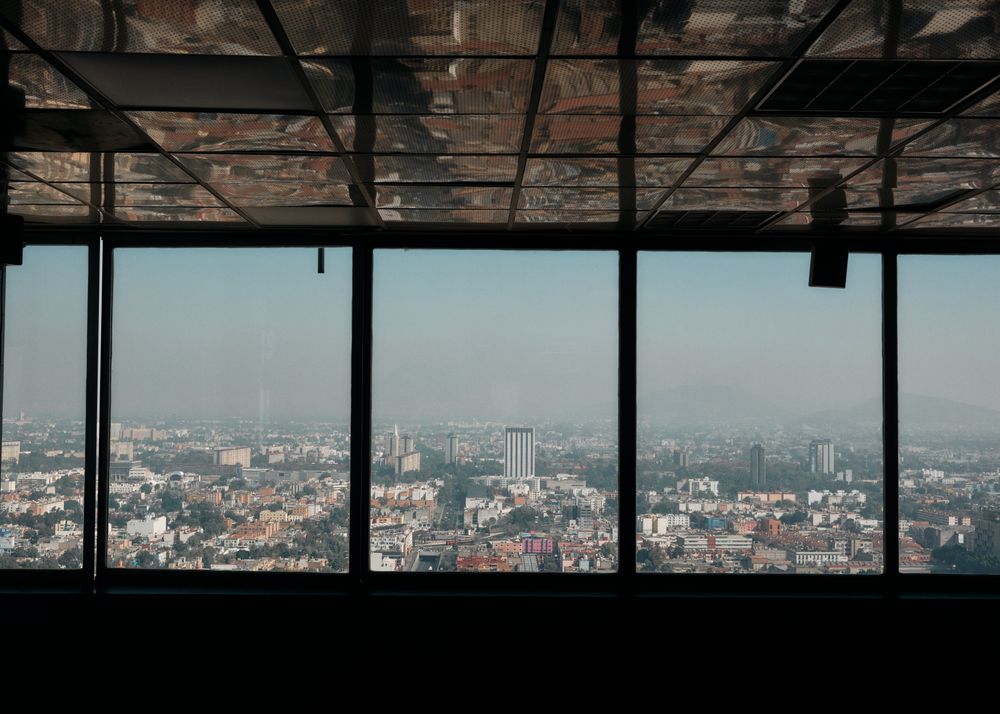 View of Mexico City on hazy day