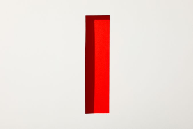 Color letter I on blank background, space for text