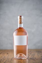 Bottle of wine on table