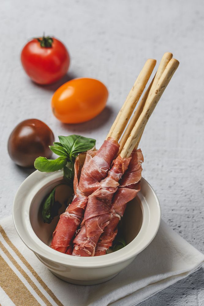 Gressinis with spanish serrano ham