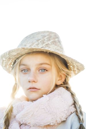 Stylish girl looking at camera
