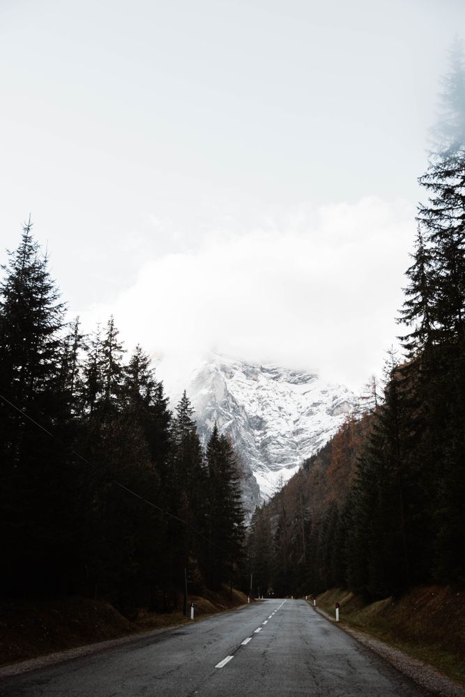 Lonely highway amid mountains